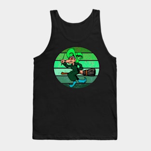 halloween-s-funny-witch-flying-with-her-broomstick-holding-magic-wand Tank Top